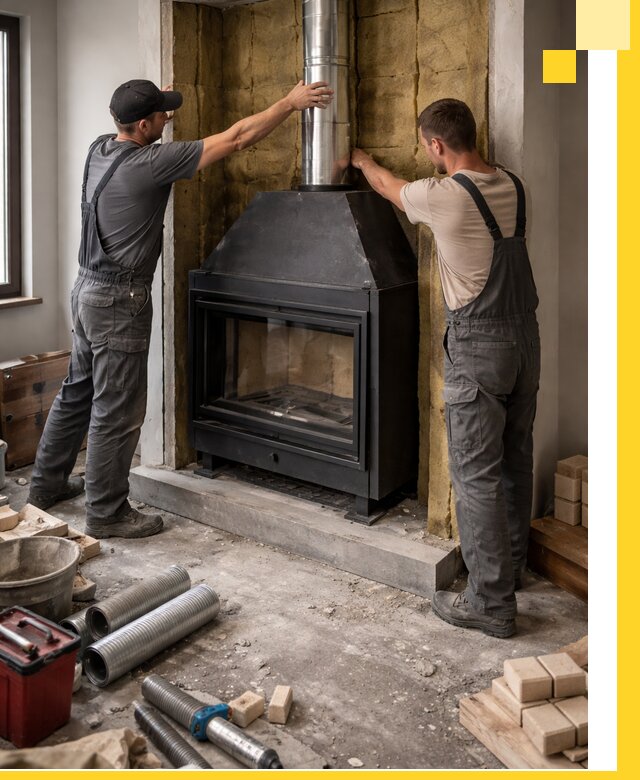 Изготовление и монтаж закрытых каминов в Каспийске под ключ