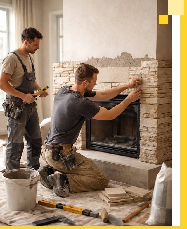 Установка и монтаж каминов для загородного дома в Каспийске