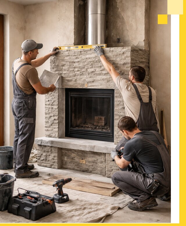 Профессиональный монтаж каминов под ключ в Каспийске для дома