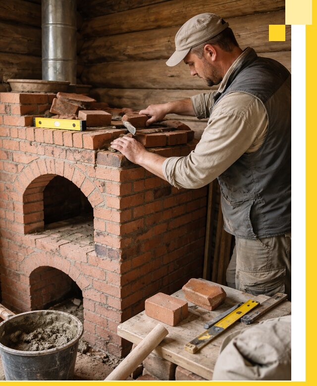 Изготовление и установка русских печей в Каспийске под ключ