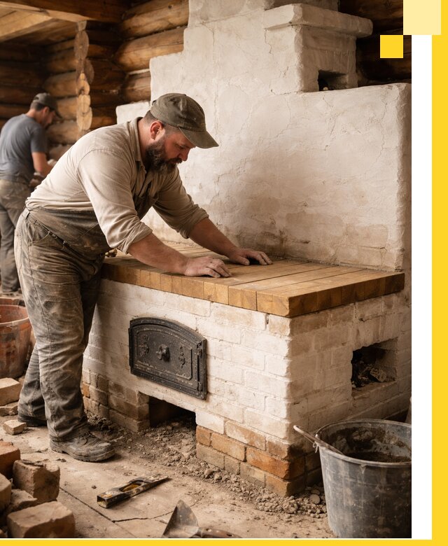 Проектирование и установка русской печи с лежанкой в Каспийске