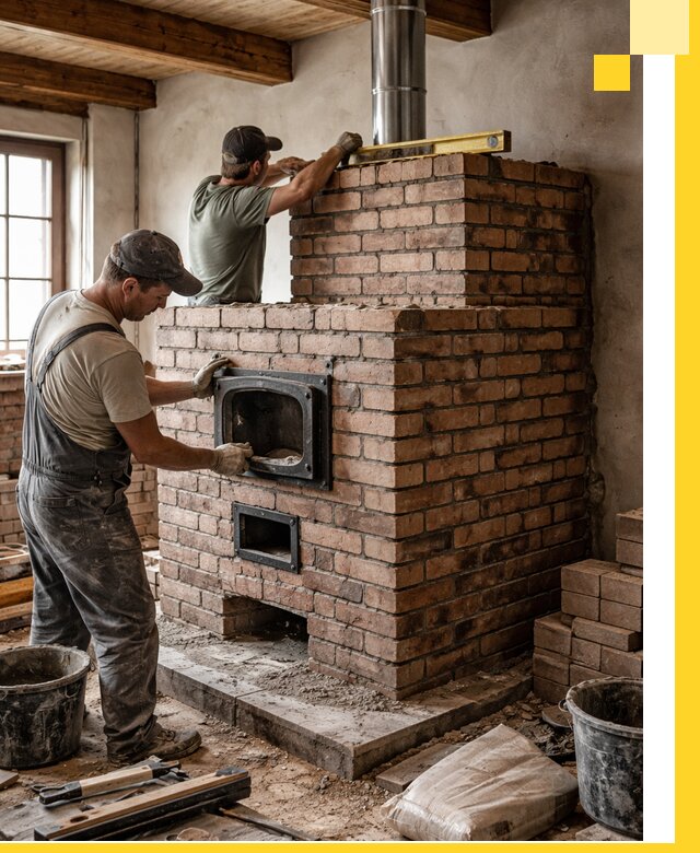 Печи для загородного дома под ключ в Каспийске — монтаж и сервис