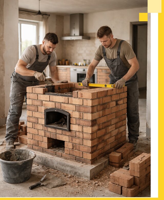 Установка и монтаж печей в частном доме в Каспийске под ключ