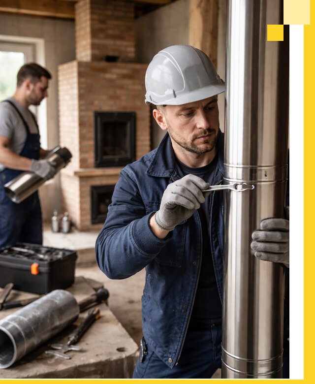 Профессиональный монтаж дымоходов для печей в Каспийске