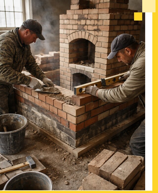 Изготовление и монтаж печей и каминов из кирпича в Каспийске