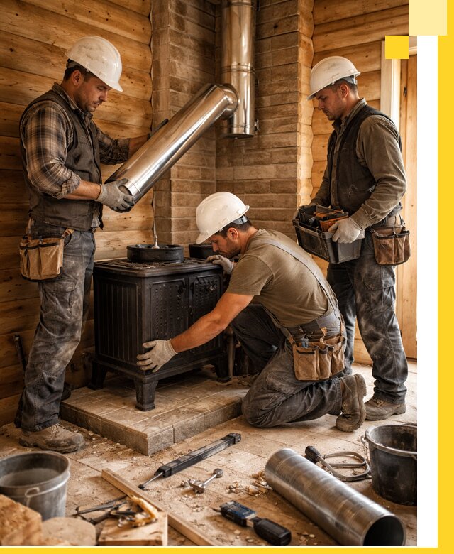 Профессиональный монтаж банных печей и дымоходов в Каспийске