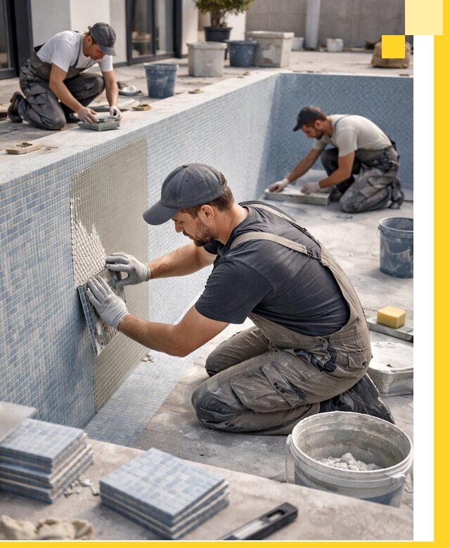 Облицовка бассейнов в Каспийске плитка мозаика гидроизоляция