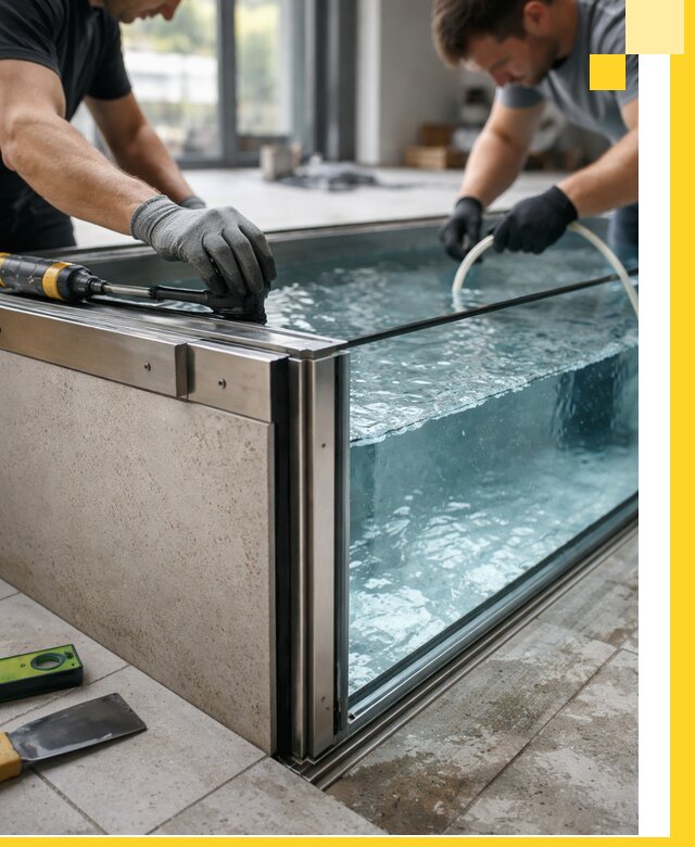 Проектирование и монтаж стеклянных бассейнов в Каспийске