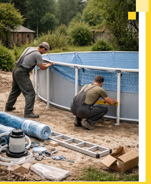 Установка и монтаж каркасных бассейнов в Каспийске под ключ