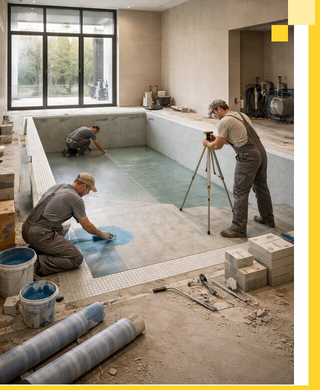 Проект и строительство закрытых бассейнов в Каспийске под ключ