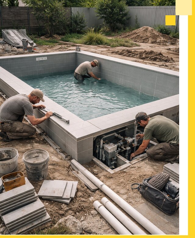 Строительство и монтаж бассейнов для дачи под ключ в Каспийске