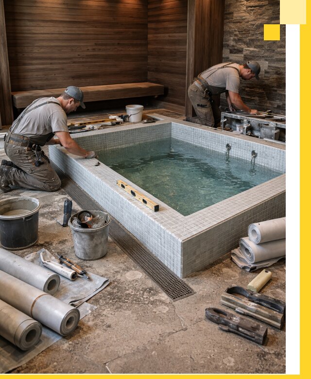 Установка и строительство бассейнов для сауны в Каспийске