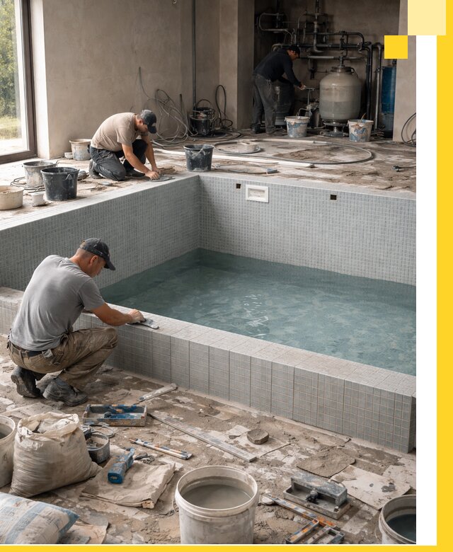 Строительство и монтаж бассейнов в помещении в Каспийске