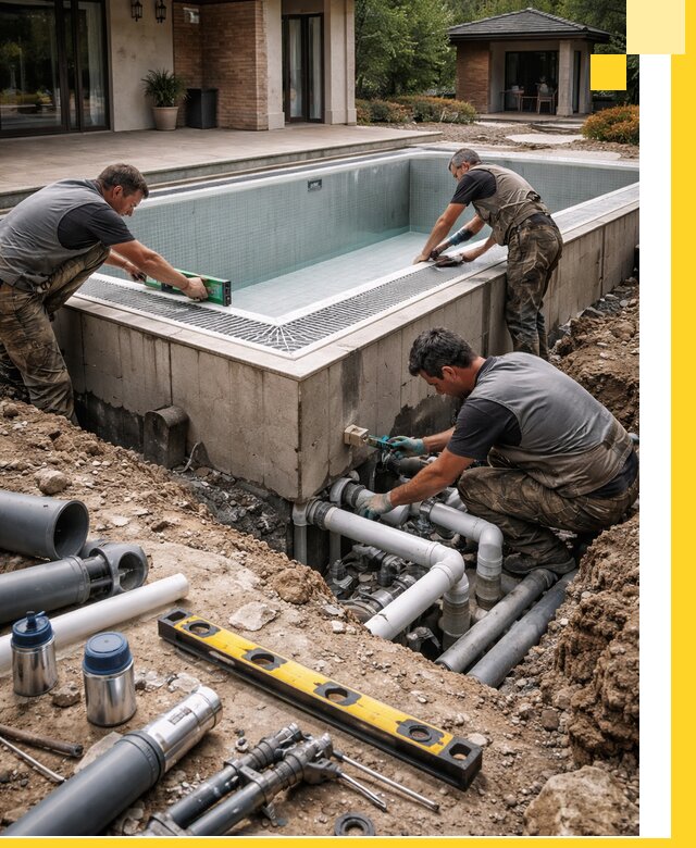 Строительство переливных бассейнов в Каспийске под ключ