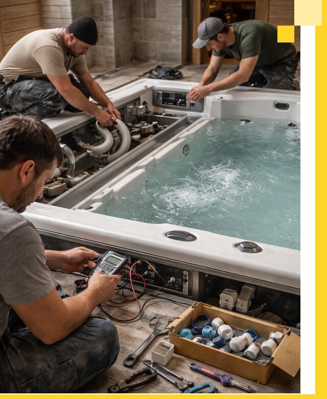 Гидромассажные бассейны под ключ в Каспийске, дизайн и монтаж