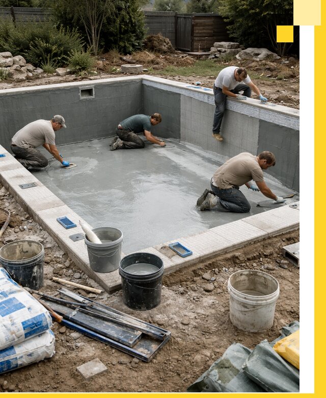 Изготовление и монтаж чаши бассейна под ключ в Каспийске