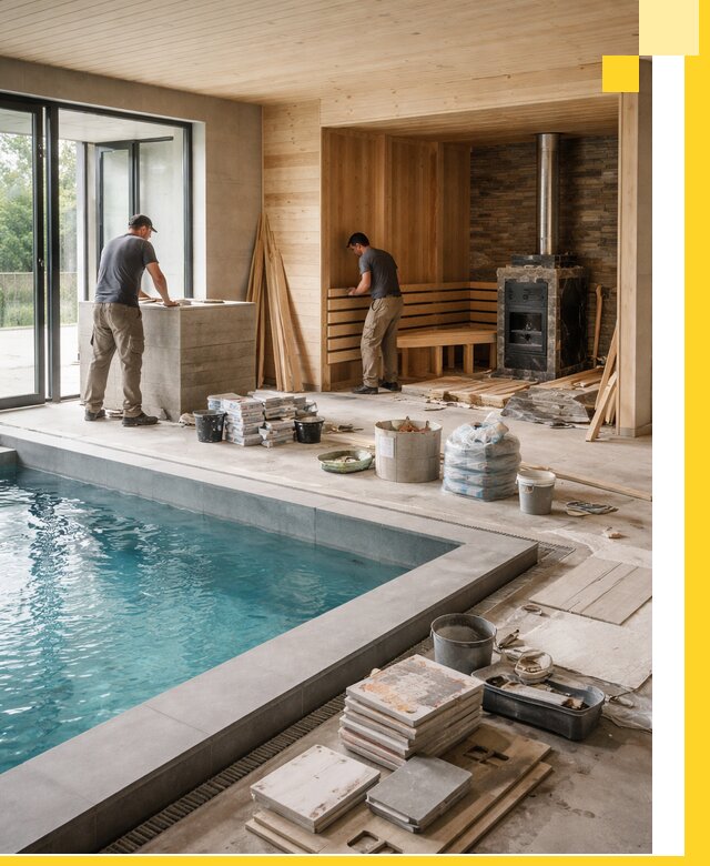 Проектирование и строительство бань с бассейном в Каспийске