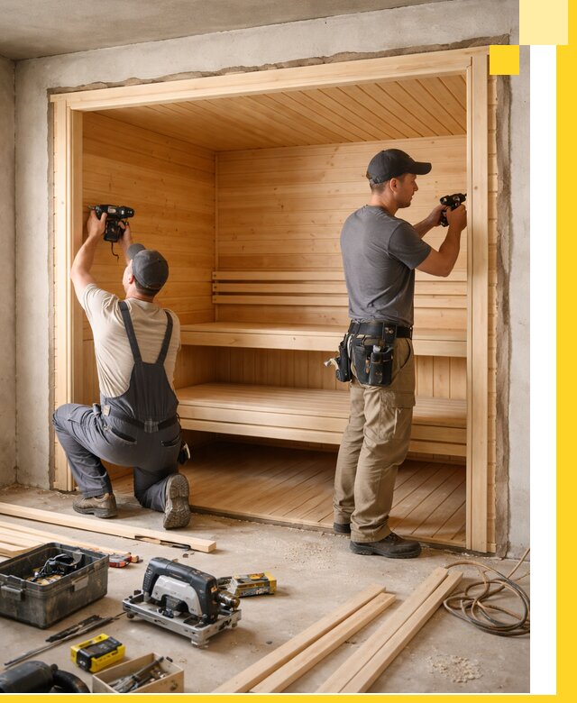 Монтаж саун под ключ в Каспийске — проектирование и установка