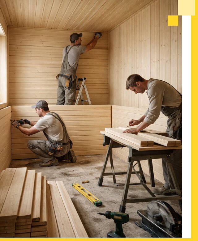 Обшивка саун в Каспийске из натуральной древесины под ключ