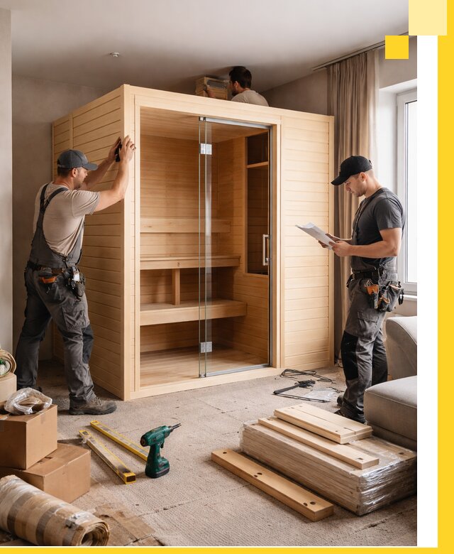 Установка и благоустройство саун в квартире в Каспийске