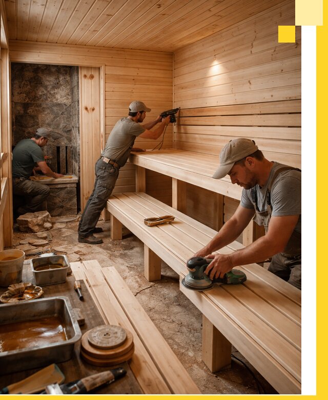 Профессиональная отделка бань в Каспийске под ключ, с гарантией