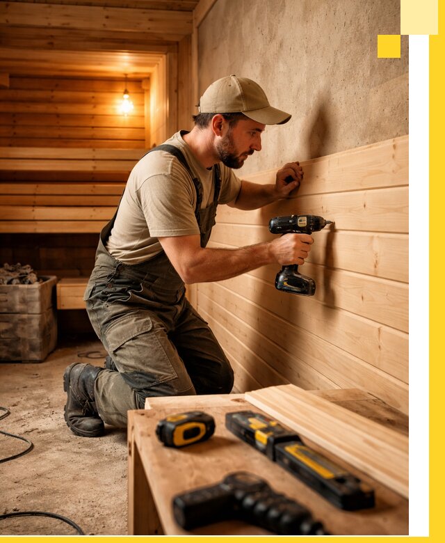 Профессиональная внутренняя отделка бани в Каспийске под ключ