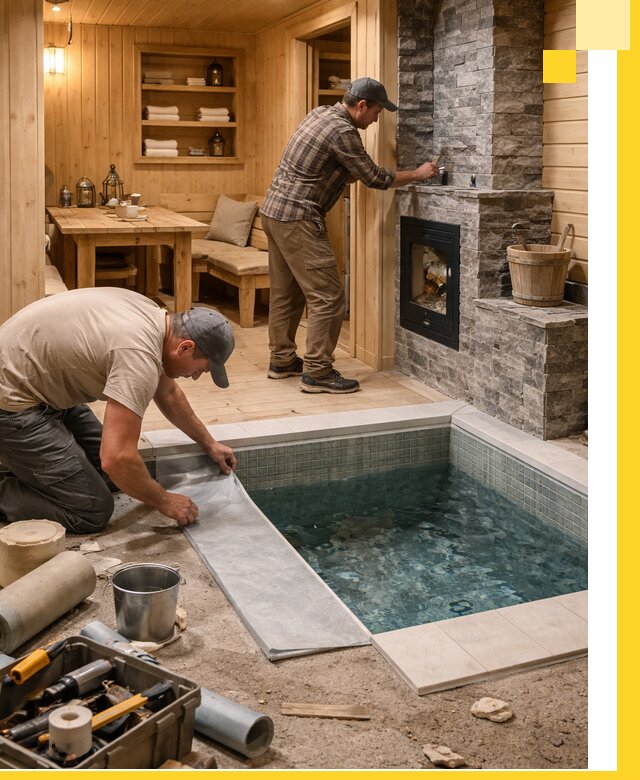 Строительство бань с комнатой отдыха под ключ в Каспийске