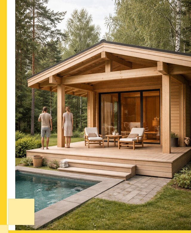 Бани с террасой под ключ в Каспийске от 610860 р. | ЭриданКсп