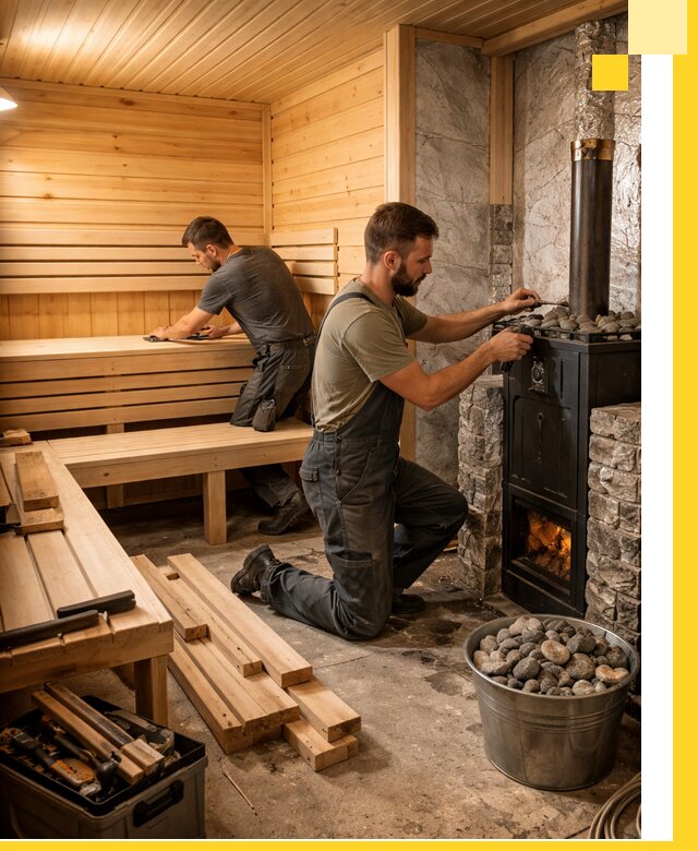 Дизайн и строительство интерьеров бань под ключ в Каспийске