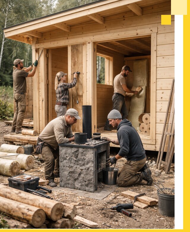 Купить баню под ключ в Каспийске строительство монтаж отделка