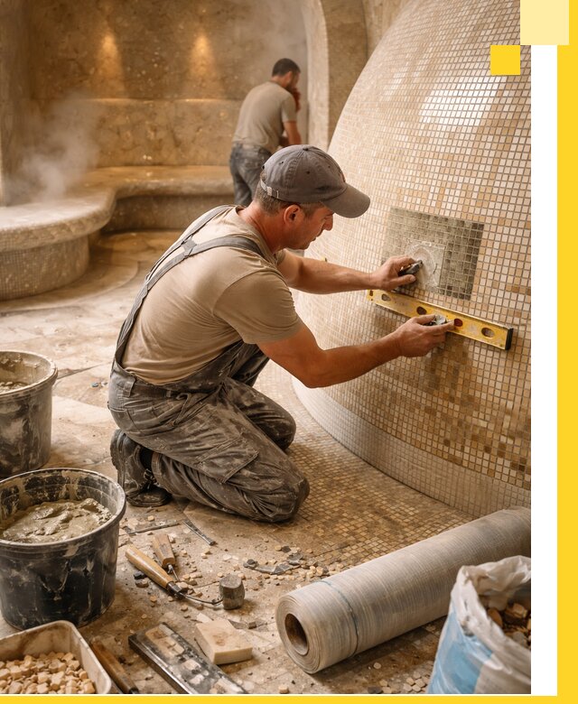 Хамам под ключ в Каспийске: проектирование, строительство, отделка