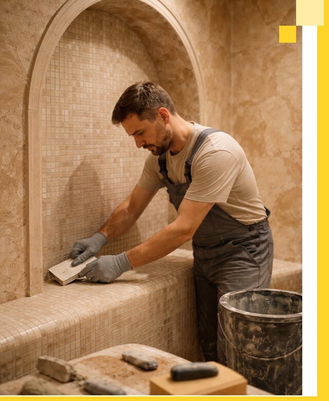 Профессиональная отделка хамамов с мозаикой под ключ в Каспийске