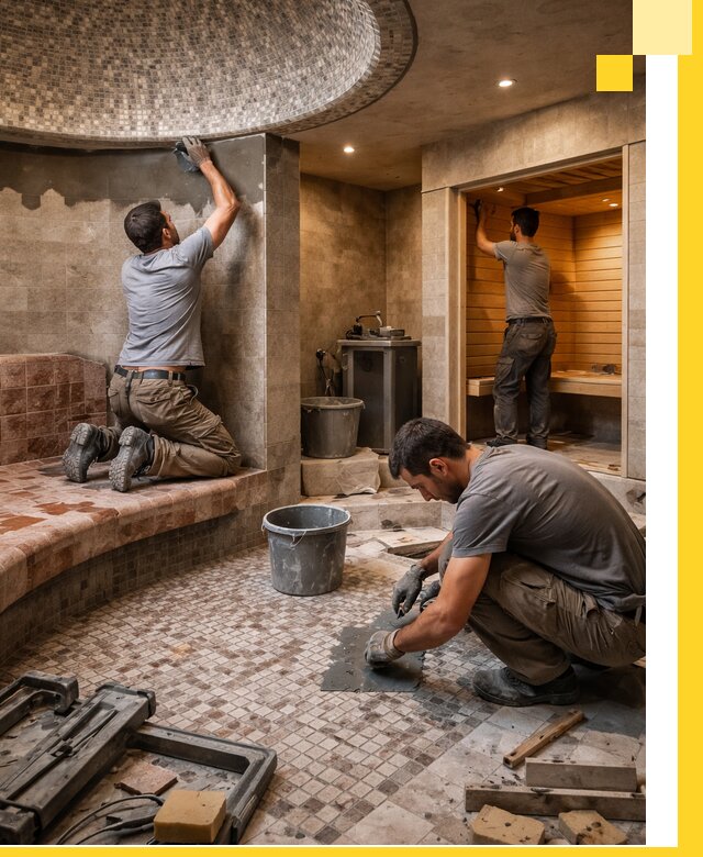 Проект и строительство хамама бани и сауны под ключ в Каспийске