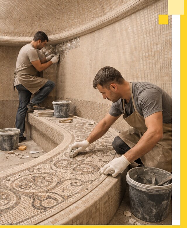 Плитка для хамама в Каспийске, укладка, подбор и поставка